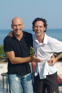 sgarbisalvo Livio Sgarbi e Matteo Salvo sul Set
